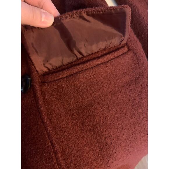 Rachel Zoe burnt orange wool pea coat woman’s size xs - Picture 10 of 11